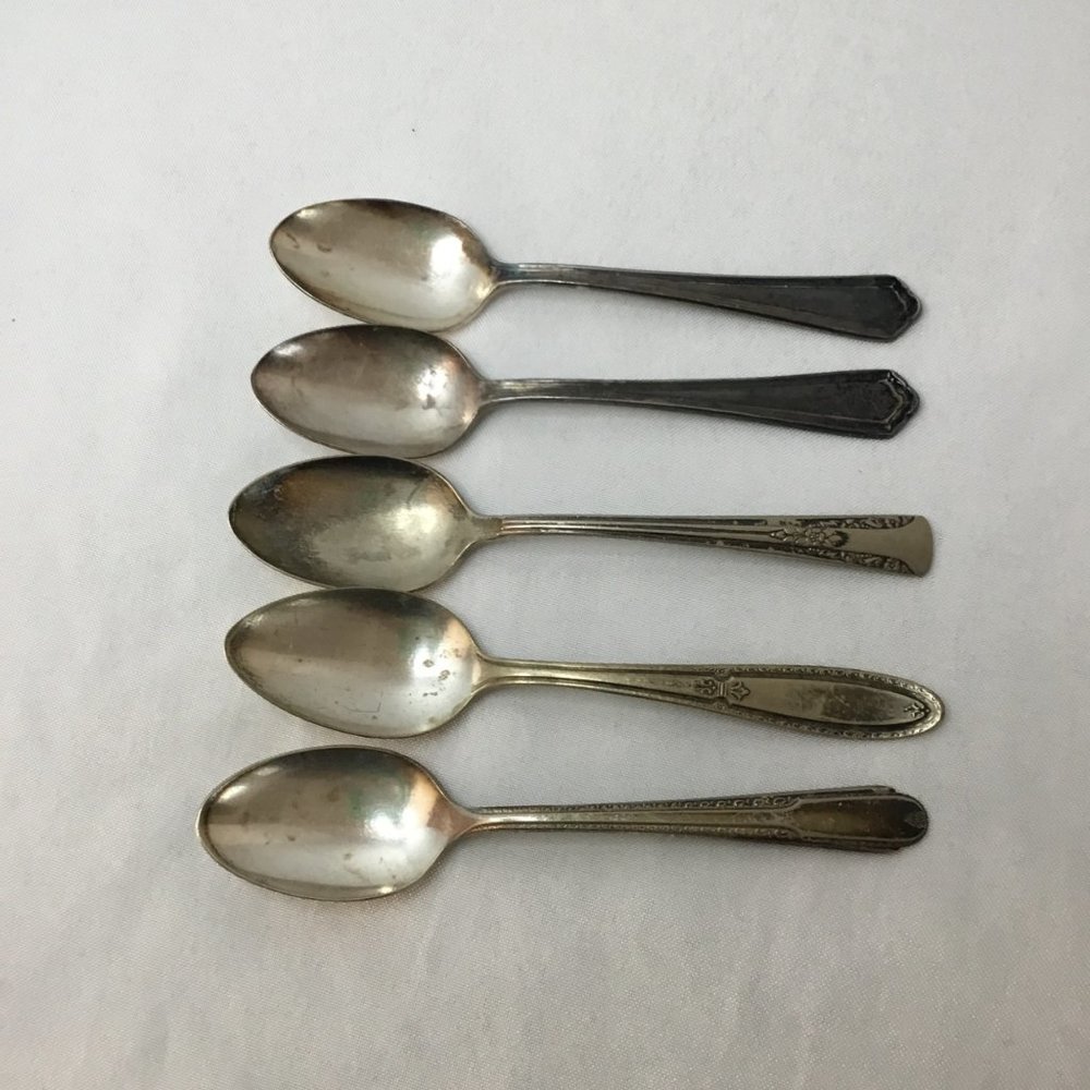 Lot of 5 Silver Plate Spoons Made in the USA